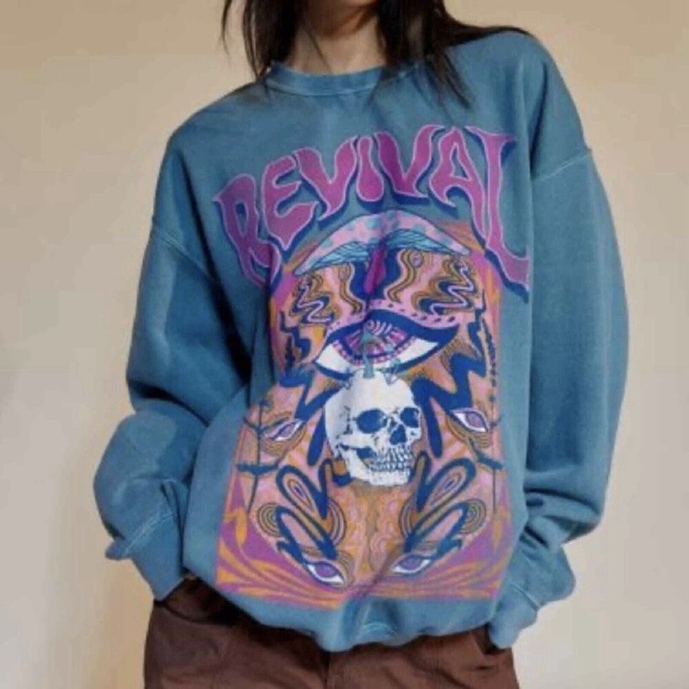 Urban Outfitters X Project Social T Revival Graphic Print Sweatshirt Sz L/XL